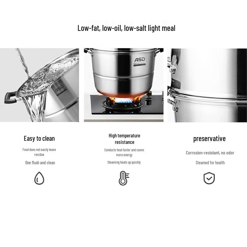 ASD 3-Layer 316L Stainless Steel Steamer