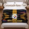 Pittsburgh Steelers Printed Flannel Blanket Custom Name Text Soft Warm Throw For Bedroom Holiday Gift