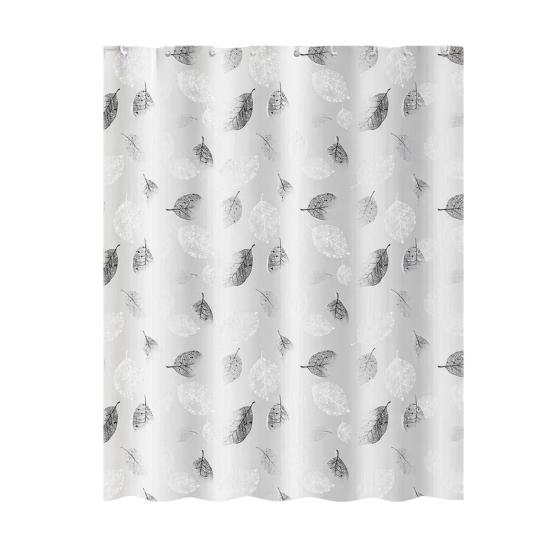 Leaf Pattern Shower Curtain Waterproof PEVA Bath Curtain 150x180cm Leaf