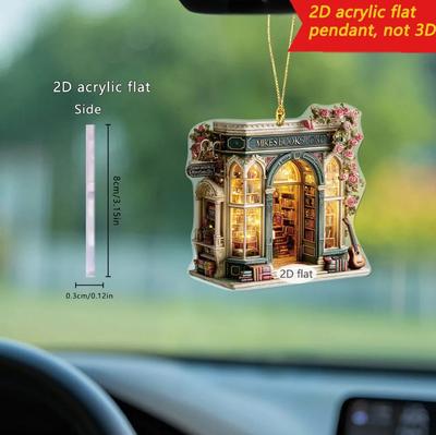 2D Flat Acrylic Cute Car Decoration Pendant Keychain