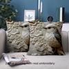 1 Pillowcase 2D Flat Printed Embroidered Bird Pattern Decorative Pillow Polyester Pillowcase Sofa Cushion Cover