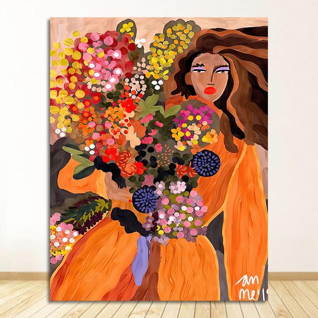 Persoonlijkheid Vrouw Veelkleurig Canvas Schilderij Kunstdruk Foto Muur Woonkamer Huisdecoratie Modern Abstract Poster Schilderij