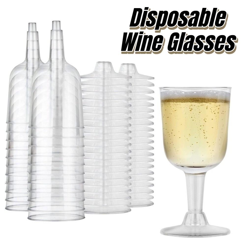 25pcs Unbreakable Disposable Wine Glasses 6 Oz Champagne Goblet Plastic Margarita Glasses  Banquet