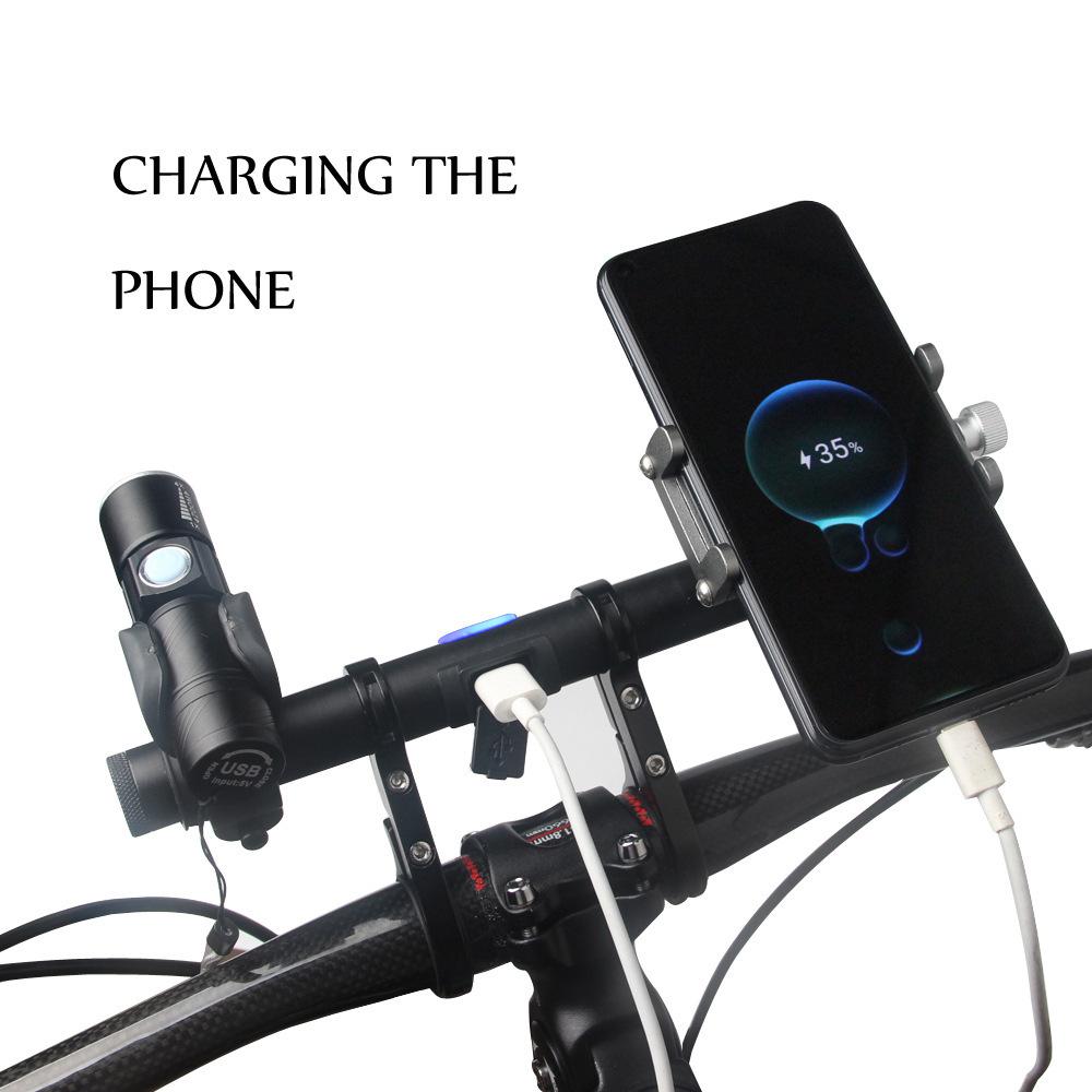 Bike Handlebar Extender with USB Charging Power Bank Bicycle Aluminum Alloy Bracket Clamp Extension Support Holder Rack Cycling Accessorie