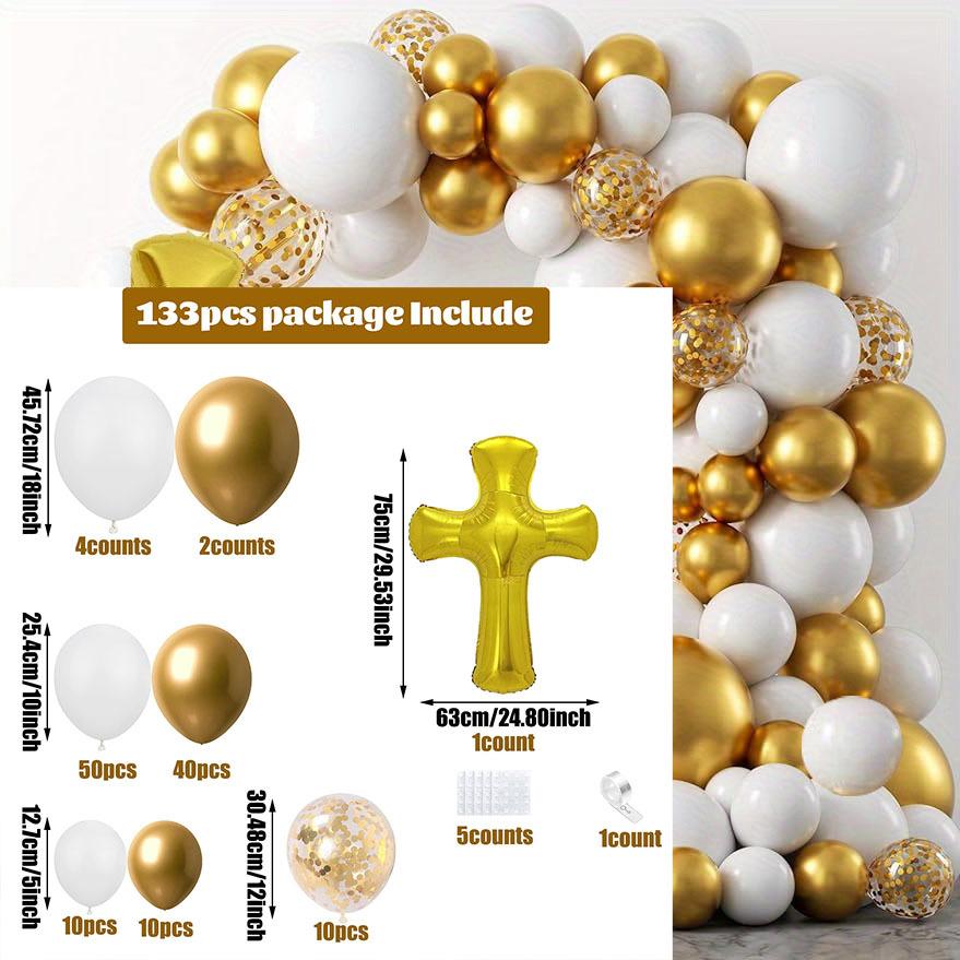 

133 Balloon Arch Decoration Set of Cross Style Aluminum Balloons for Baptisms Eucharists Day of The Dead Funerals Memorial Day Other