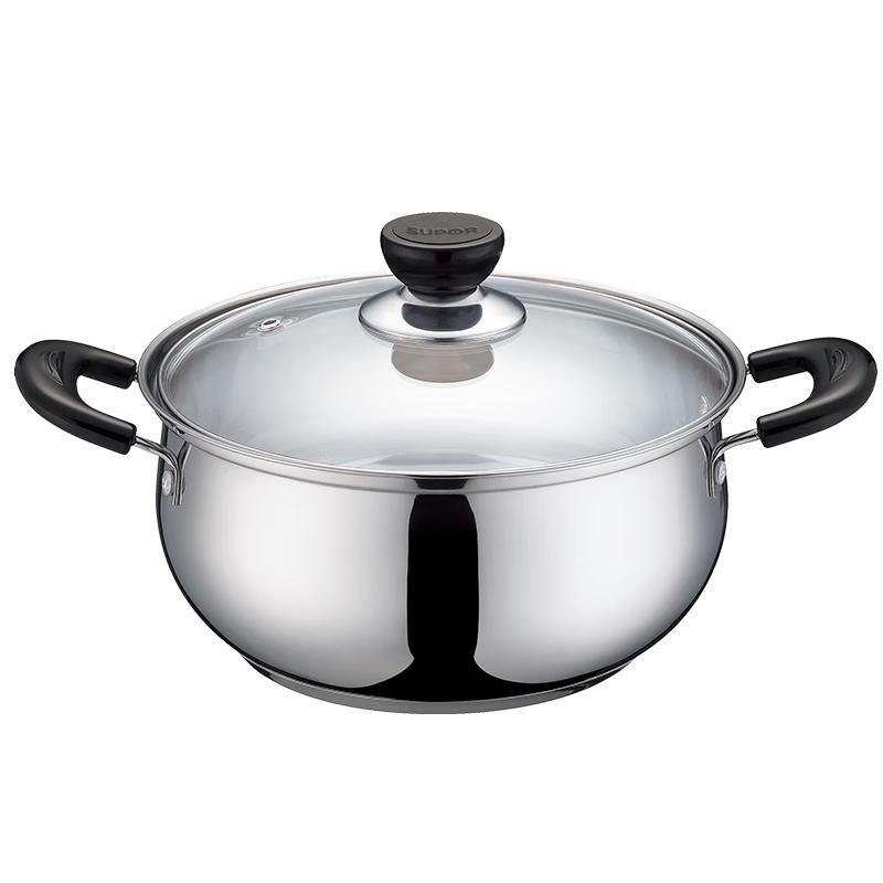 

Supor 304 Stainless Steel Soup Pot with Steamer & Ladle, 24cm