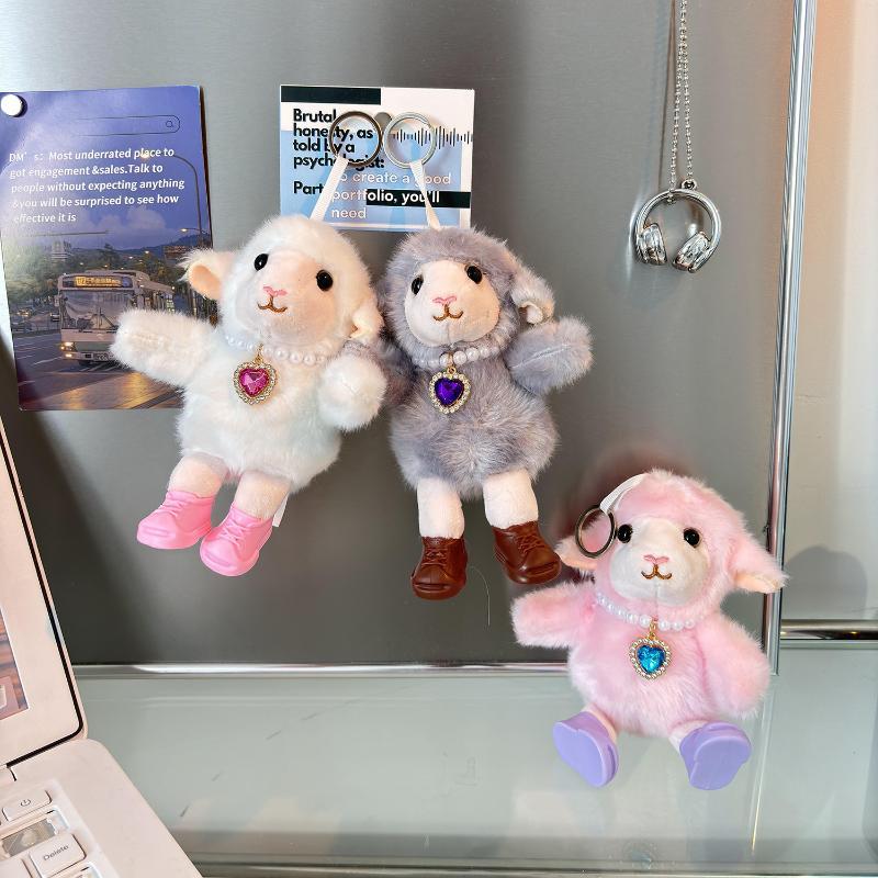 Cute Fluffy Lamb Plush Keychain With Boots Keyring Lovely Sheep Doll Keyring Bag Pendant Decoration For 2027 New Year Gifts