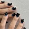Handmade French Style Niche Black Series Short Detachable Whitening Nails