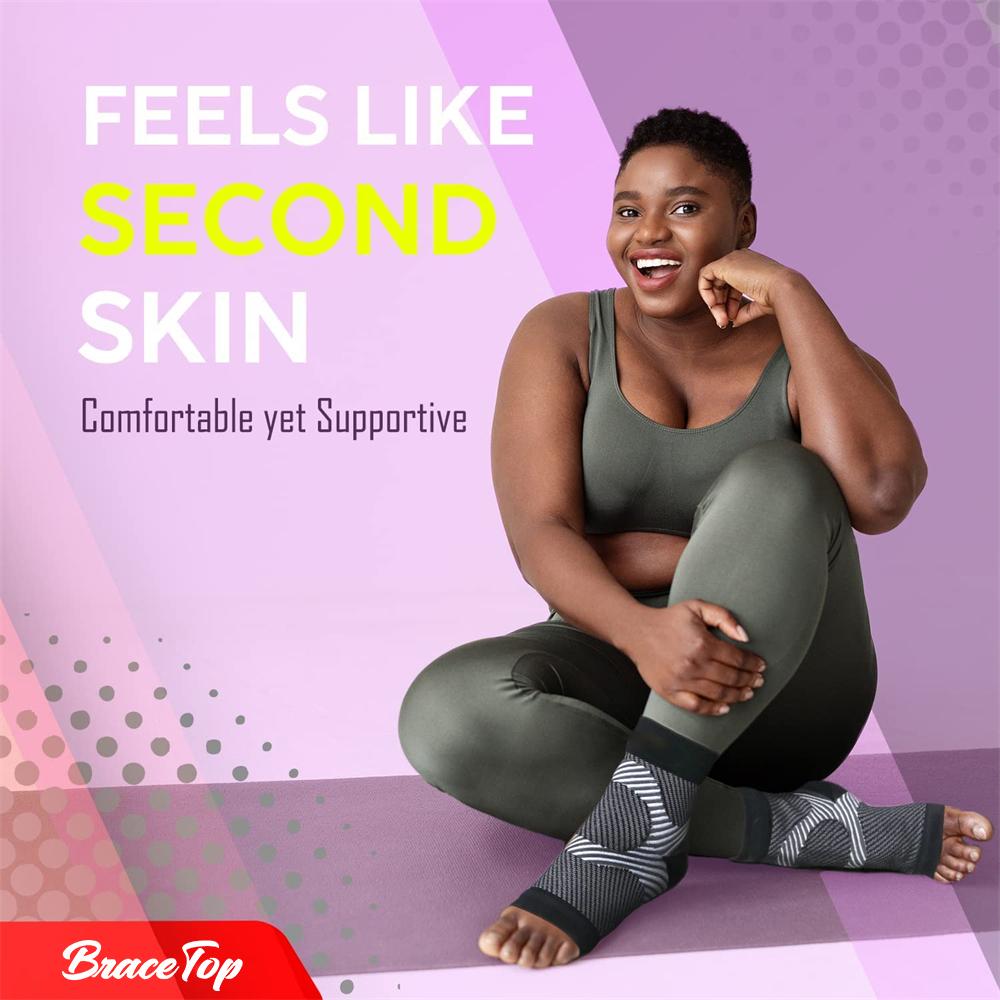 Bracetop 1 Paar Sport Knöchel Kompressionsmanschette Elastisch Yoga Tanz Übung Druck Fußmanschette Unisex Dünn