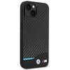 Custodia per iPhone 14 BMW Pelle Carbonio Nera