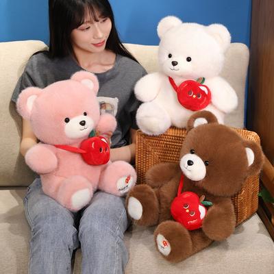 Ursinho de Pelúcia Fofo Abraço Maçã Urso Boneca Brinquedo de Pelúcia Boneca Urso Abraço Companhia Infantil Acalmando Boneca de Pano