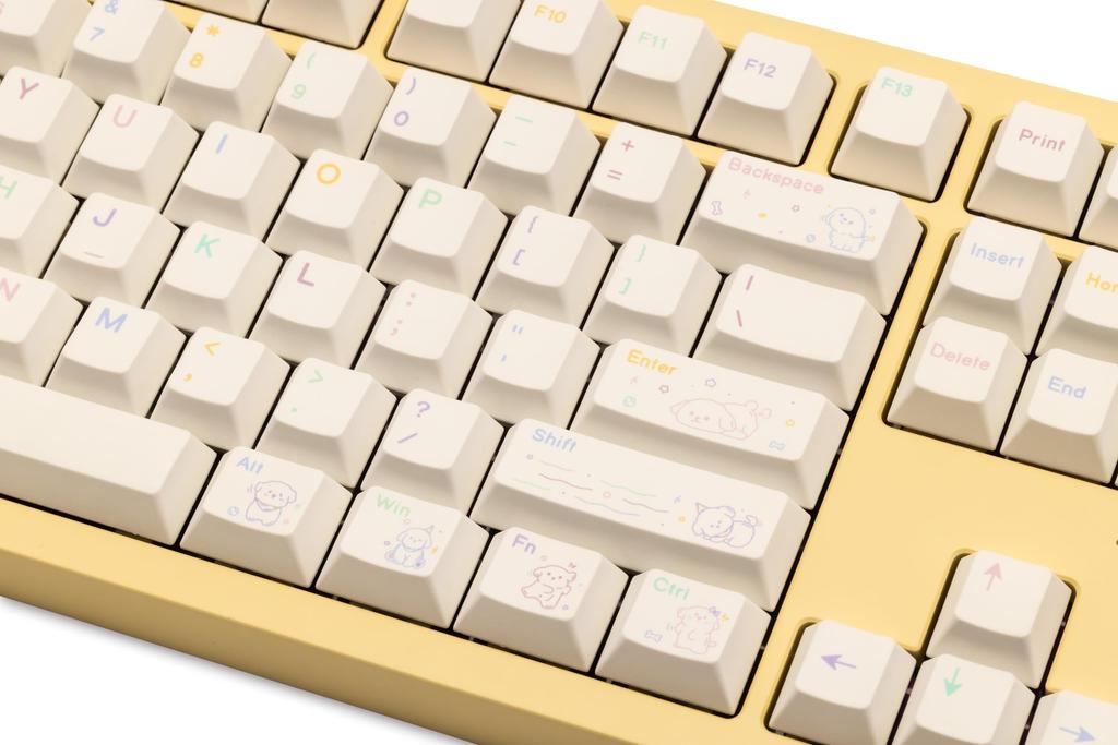 Star Pup PBT Keycap 143 English Cherry Heat Split for Gaming MX Mechanical Cute Dog Design Set, Keys, Layout, 100%, 96%, 80%, 75%, 65%, 60%, Profile,