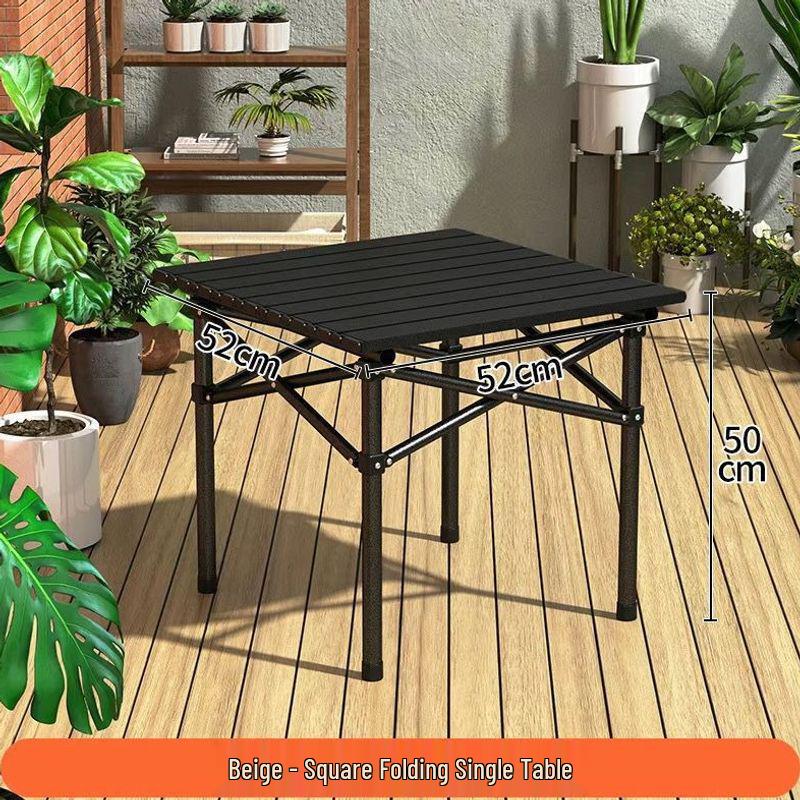 Portable Outdoor Folding Table and Chairs Set - Compact Egg Roll Design for Camping and Picnics