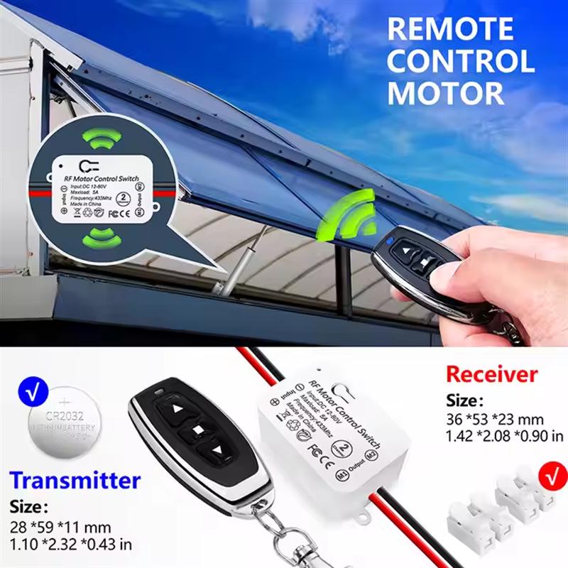 Cross-Border DC Motor Remote Switch: Waterproof 433MHz On/Off Wireless Control