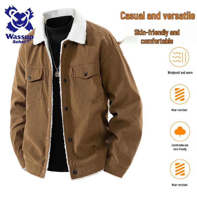 

Wassup Sohot Men s Winter Fleece-Lined Jacket 5XL