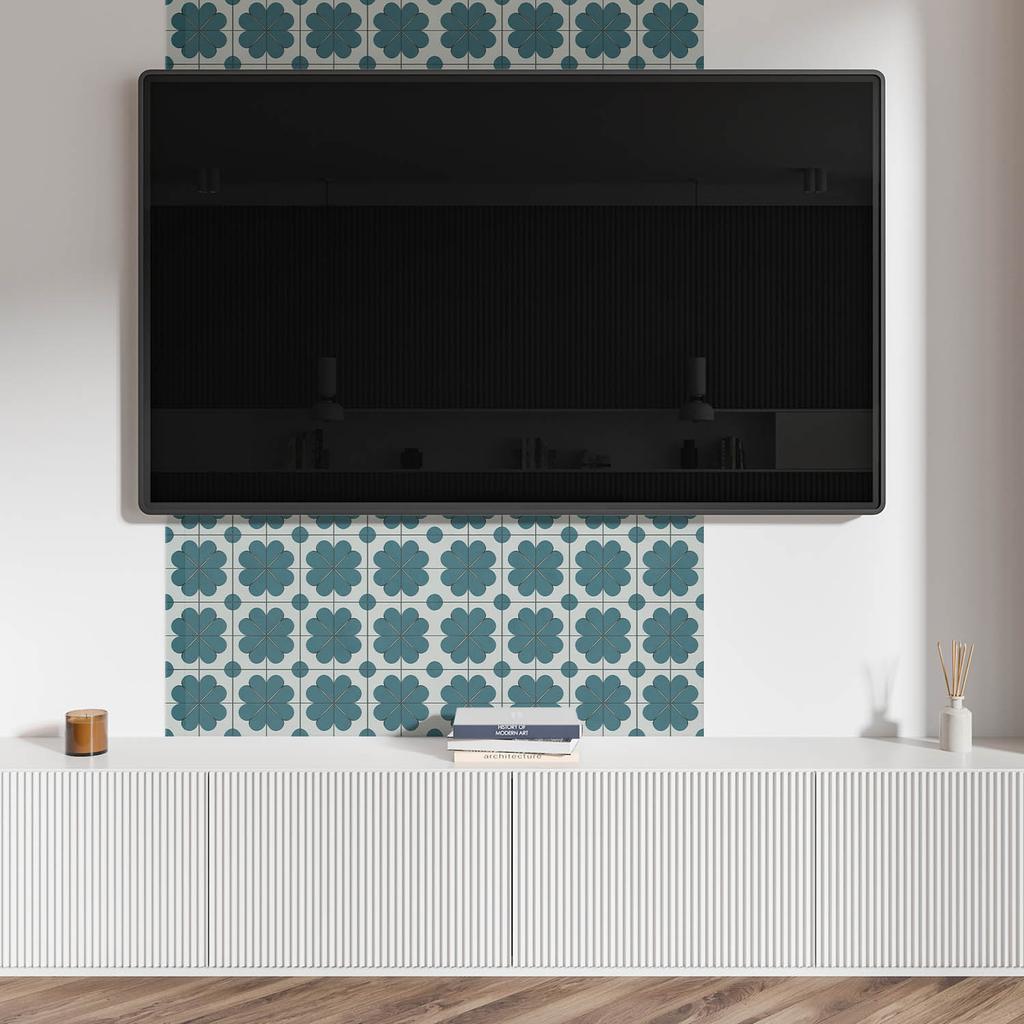 Self-Adhesive Vinyl Panel for a Teenager's Room 100x50 Cm Floral Patterns In an Arrangement