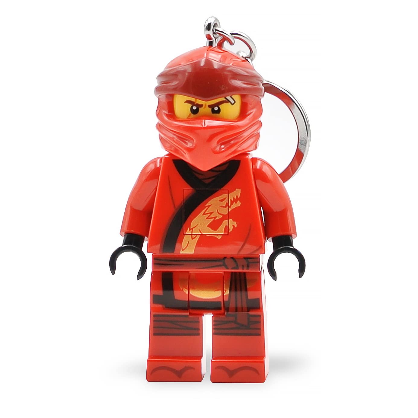 

Брелок IQ Ninjago Legacy Красный Ниндзя Кай со светодиодным фонариком, кукла-конструктор, подвижная мини-фигурка