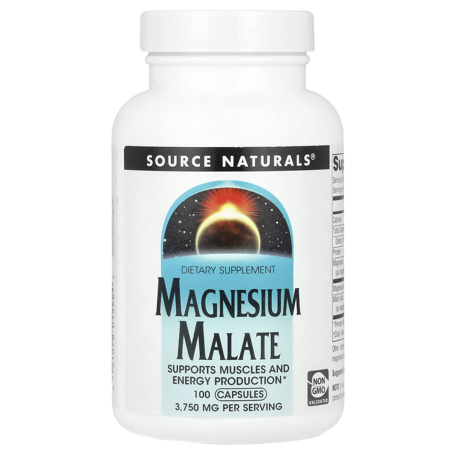 

Source Naturals, Magnesium Malate, 3,750 mg, 100 Capsules (625 mg per capsule)