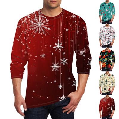 Men's T Shirt O-Neck Clothing Apparel Outdoor Long Sleeve Print Fashion Designer Vintage