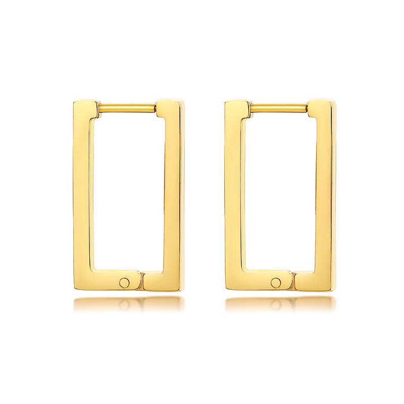 Minimalist Square Hoop Earring for Women Girls Ear Huggie Rectangle Hoops Dangle Stainless Steel Not Allergic