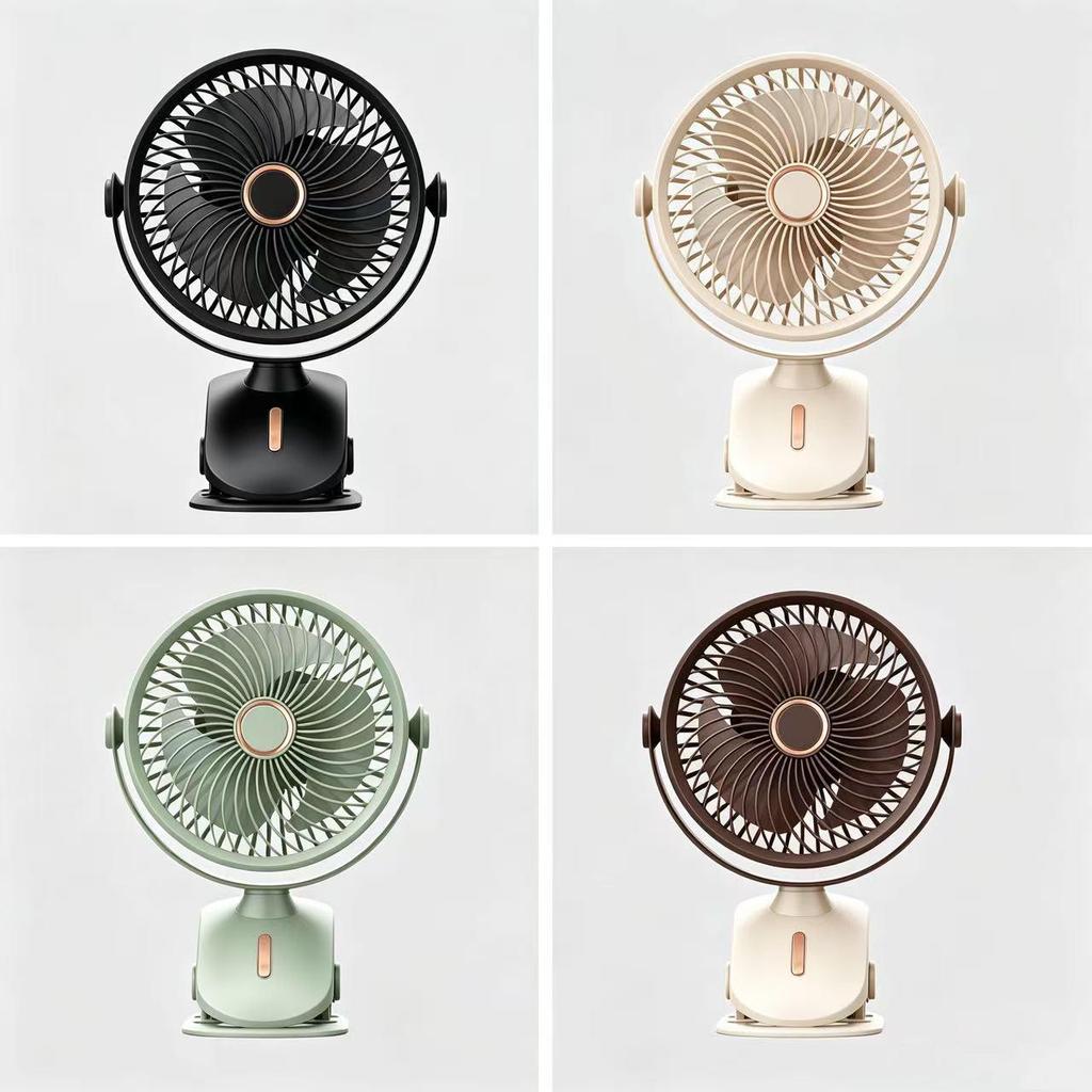 6-Inch USB Rechargeable Mini Fan with Night Light for Desktop, Office, Dorm