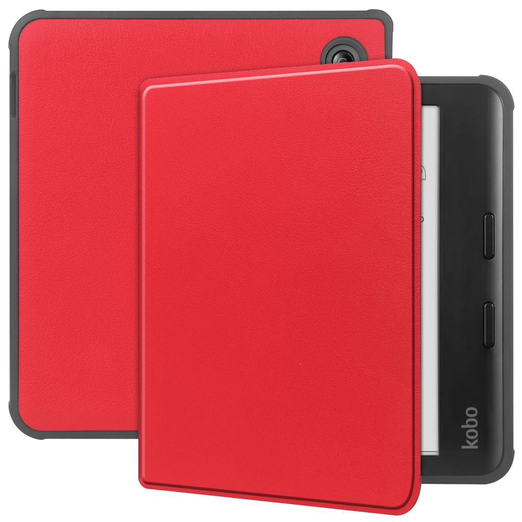 For Kobo Libra Colour Case PU Leather+TPU E-Reader Cover Support Auto Wake/Sleep