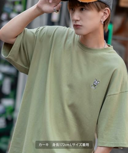 IMPROMES Casual SIDEWAYSTANCE Embroidered Downer Bulldog Short Sleeve T-Shirt, Men's, White