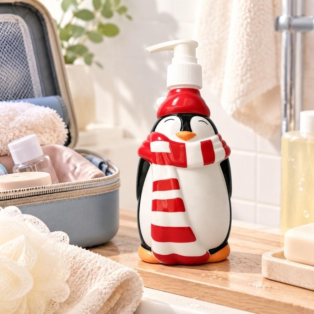 Santa Claus Christmas Pump Bottle 300ml Soap Pump Dispensers Novelty Cosmetic Container Travel