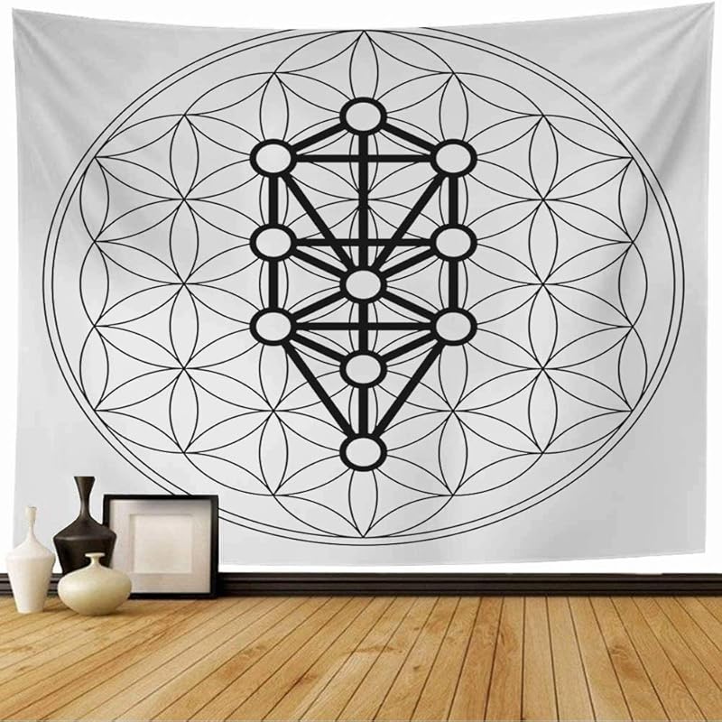 

Гобелен Магическая Каббала 12 Универсальных Сефирот На Однотонном Дзен Древо Жизни Цветок Знаки Символы Спираль Символ Гобелен Настенный Ковер Настенный 60L x 60W