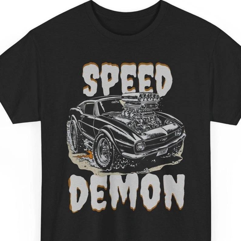 Speed Demon Camaro Muscle Car T-Shirt | Vintage Hot Rod Graphic M
