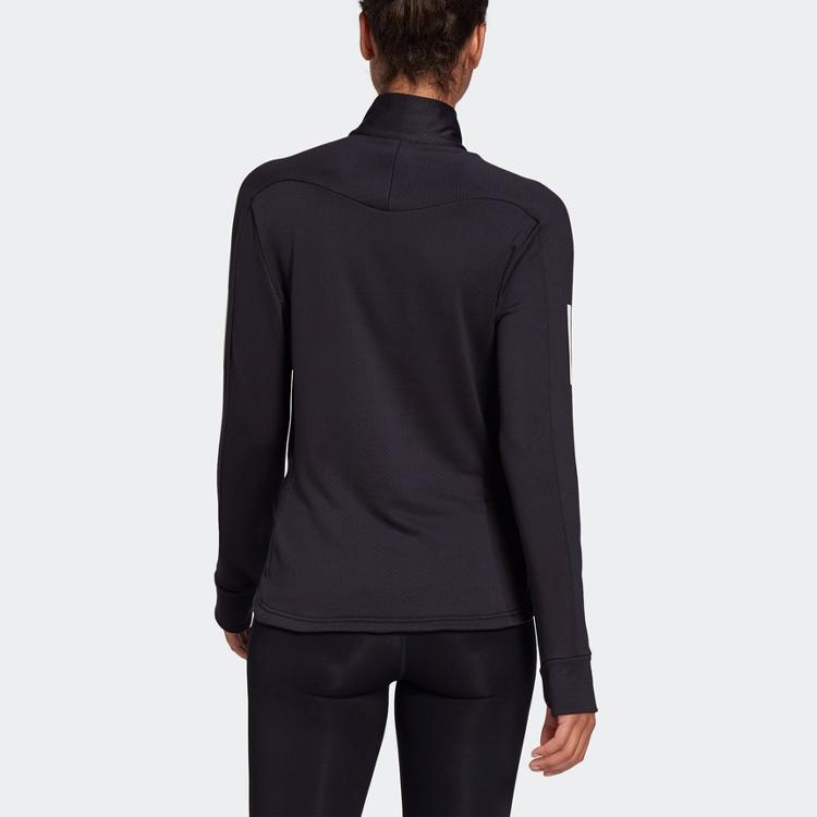 adidas Logo Stripe Print Running Stand-Up Collar Jacket Women Outerwear Black GC6642