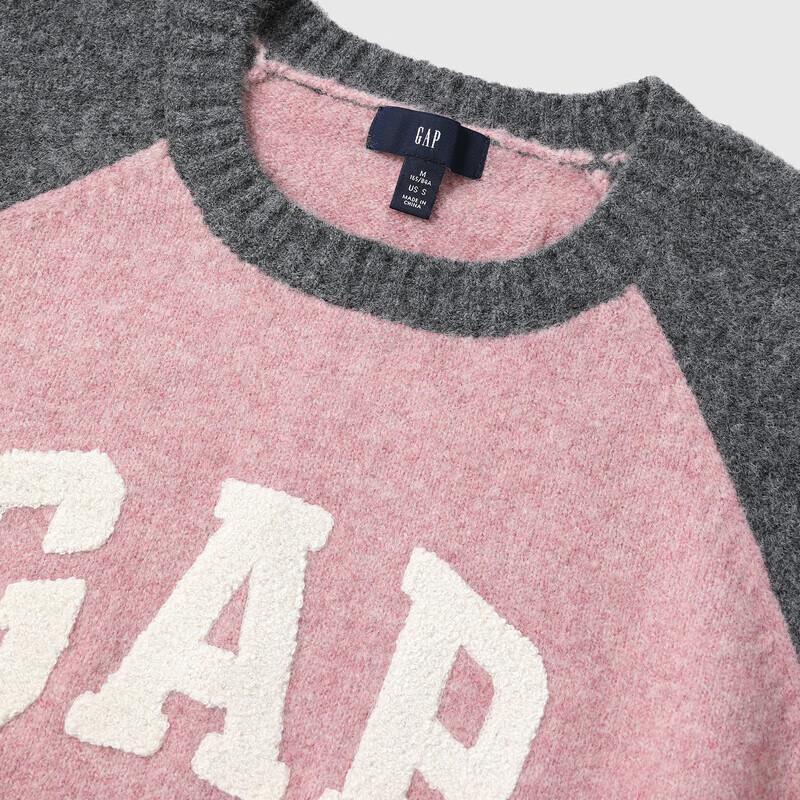 GAP Women's Towel Embroidery Logo Loose Raglan Sweater