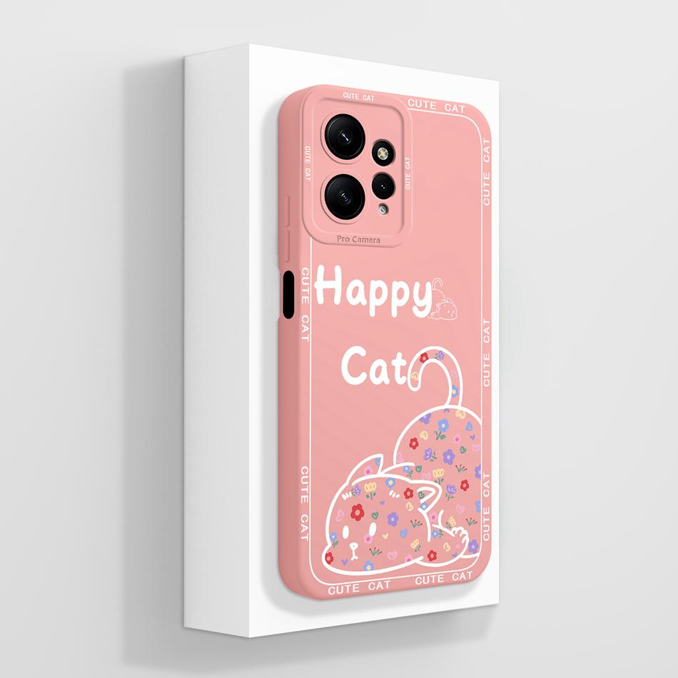 For Redmi Note 12 Pro Plus Phone Case Cute Candy Flowers Cover For Xiaomi Redmi Note12 4G 5G Soft Liquid Silicone Phone Housing