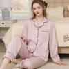 Silk Pajama Set For Women Spring Summer Light Breathable Lounge Sleepwear For Home Use