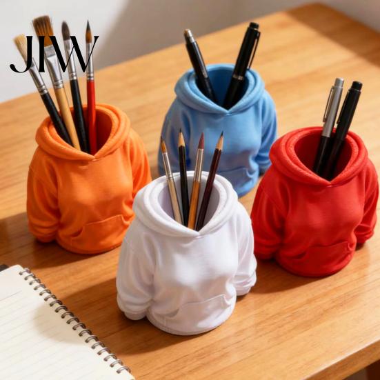 Multipurpose Desk Storage Cup 3D Printed Hoodie Pen Holder, Women Hooded Sweatshirt Pencil Desktop Stationery Holder Container, Organizer Box for Home