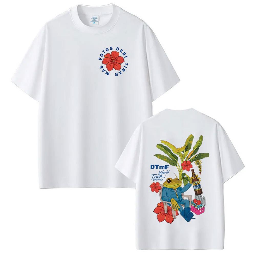 Rap World Tour Pattern Printed T Shirt for Men and Women Fashion Retro Hip Hop Round Neck Cotton Short Sleeve Street Wear