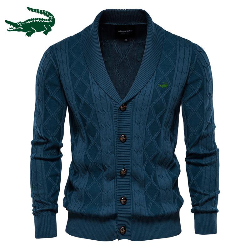 Strickjacke Herren V-Ausschnitt Langarm Pullover Herren