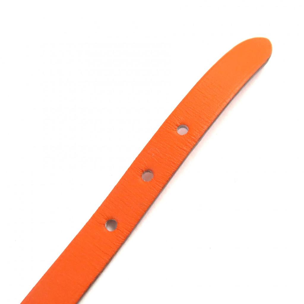 HERMES bracelet Appi 3 H logo leather bracelet, 3 rows Orange leather Women Used