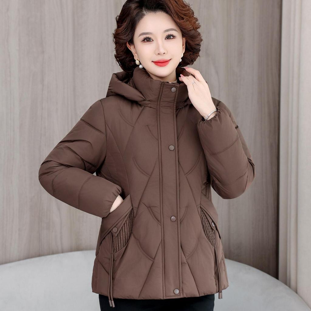 Autumn Winter Thicken Warm Parka Women Casual Solid Color Big Pocket Loose Short Hooded Coat Jackets Outwear