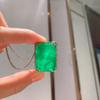 Jewelry Retro Style Diamond-Set Imitation Emerald Pendant Rectangular 20 * 28 Large Pendant Stud Earrings 9 * 12