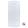 Serviettes de plage 2 pcs blanc 75x200 cm tissu 400 GSM