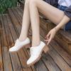 Round Toe Leather Square Heel Lace-Up Mary Janes Platform Pumps Women Shoes  Summer Shoes Woman British Wind Student Shoes