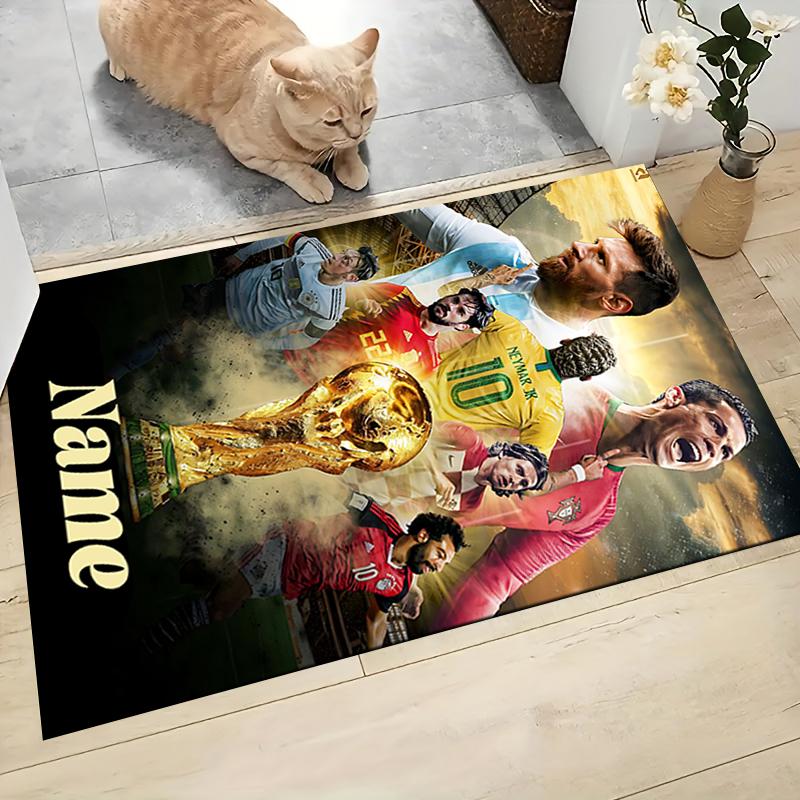 Custom Name Argentina Football Celebration Carpet Rug Customizable Soft Washable Anti-Slip Home Living Room Sofa Mats Personalized Rug. 0909411
