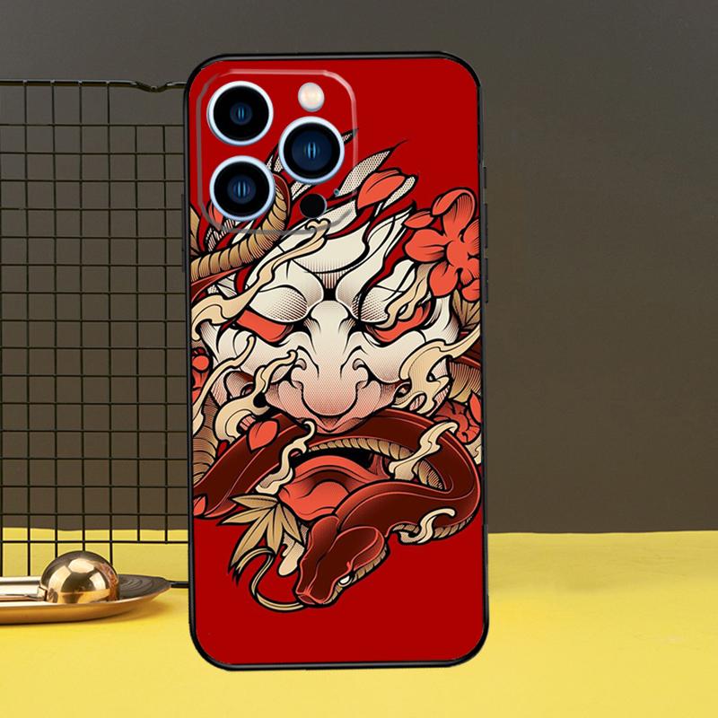 Japanese Hannya Mask Phone Case For iPhone 16 15 14 13 12 11 Pro Max X XR XS Max 7 8 Plus 12 13 Mini Back Cover