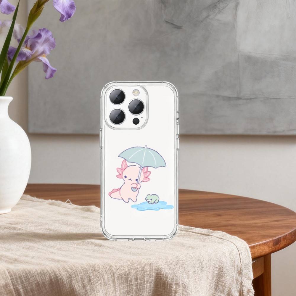 

Милый C-Мультяшный A-Аксолотль Чехол Для Телефона Для iPhone17p 16 15 14 13 12 11 Mini Pro Max Plus Прозрачный Чехол iPhone17promax