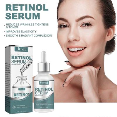 Retinol Serum, Anti-Aging Formel mit Acetyl Hexapeptid-8 Natriumhyaluronat und Vitamin C, Verbessert trockene & fahle Haut, Feuchtigkeitsspendendes straffendes Serum