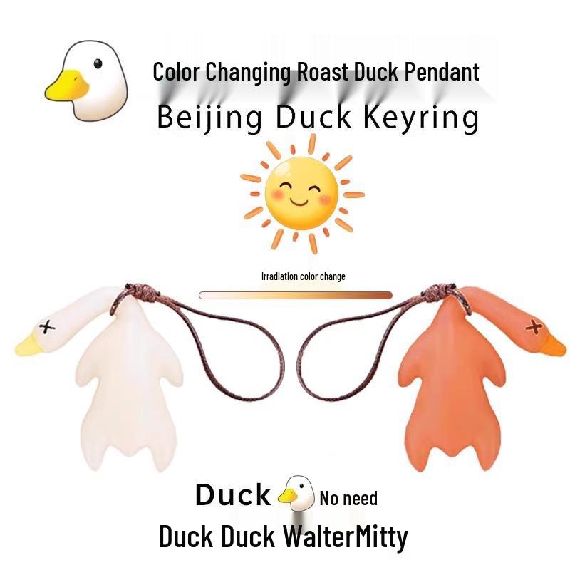 Color-Changing Duck Pendant: UV Reactive Keychain for Cars & Creative Play
