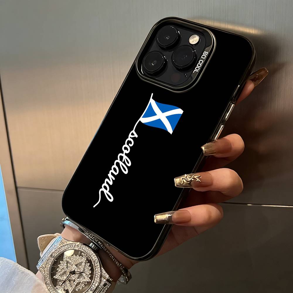 

S-Scotland Scottish Flag For iPhone 17 16 15 14 13 12 11 Pro Max XS 17 Air Silicone Colored Silver Bumper Cover iPhone15pro