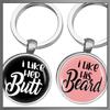 Buzz Selection Pair of Round Keychains, Stylish and Unique Gift for Couples, Men and Women, AC513 (Black)