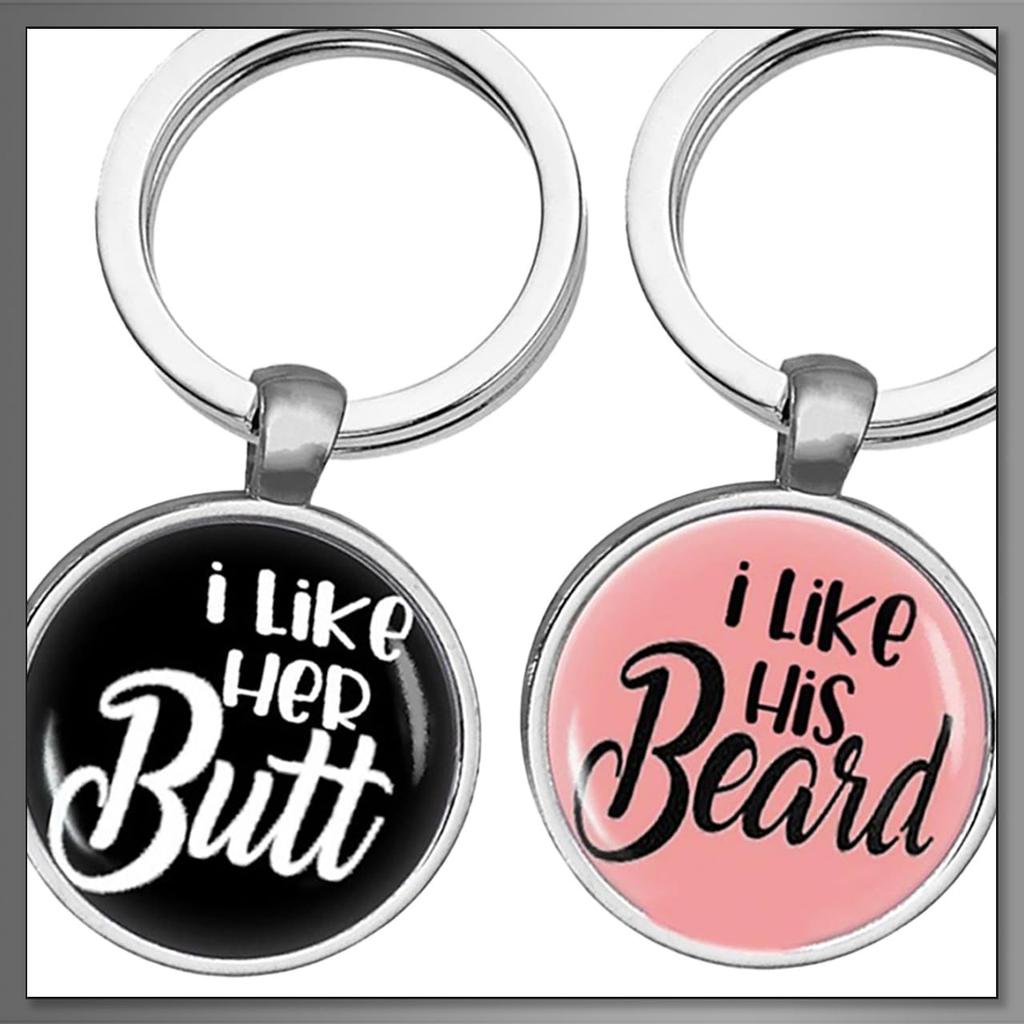 Buzz Selection Pair of Round Keychains, Stylish and Unique Gift for Couples, Men and Women, AC513 (Black)